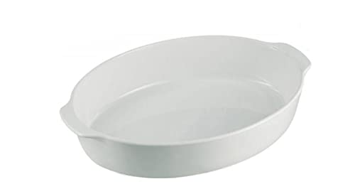 SET OF 2 OVAL BAKING DISHES, MEDIUM-SIZED CERAMIC BAKING PLATE 24x14.5x5 cm
