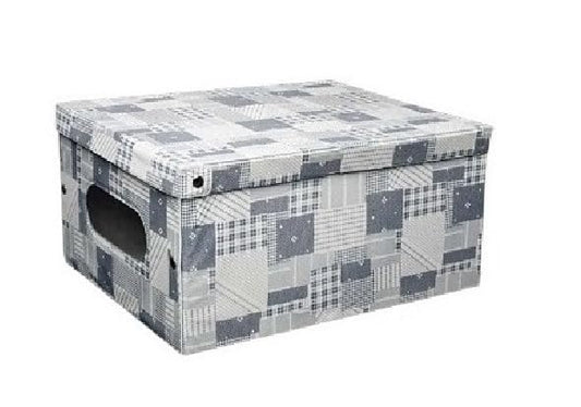 3 Scatole Organizer e Contenitori per Armadio/Guardaroba, Organizzatori Portaoggetti Rigidi e Salvaspazio. Sottoletto e per Vestiti. Mis.50x40x25 cm colori e fantasie assortiti