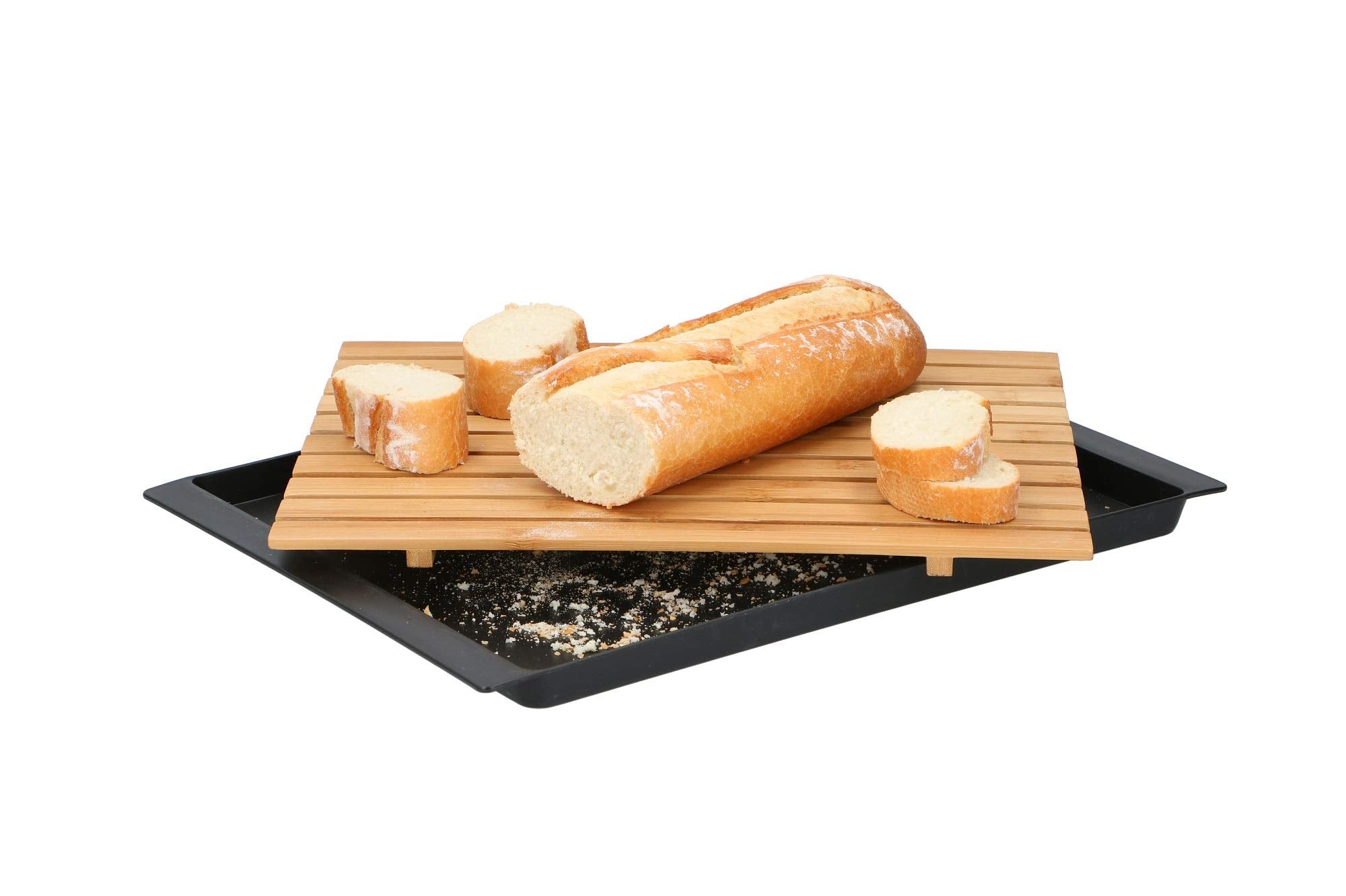 Planche à pain en bambou avec ramasse-miettes 38 x 27 cm