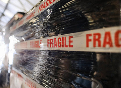 Nastro Adesivo Fragile, Bianco, 50 mm x 66 m, per Imballaggio Spedizioni e Trasloco