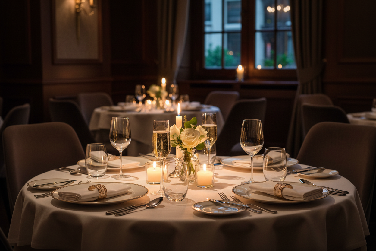 Cena romantica con champagne