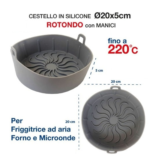 Cestello in Silicone per Friggitrice ad Aria Ø 20 x H 5 cm