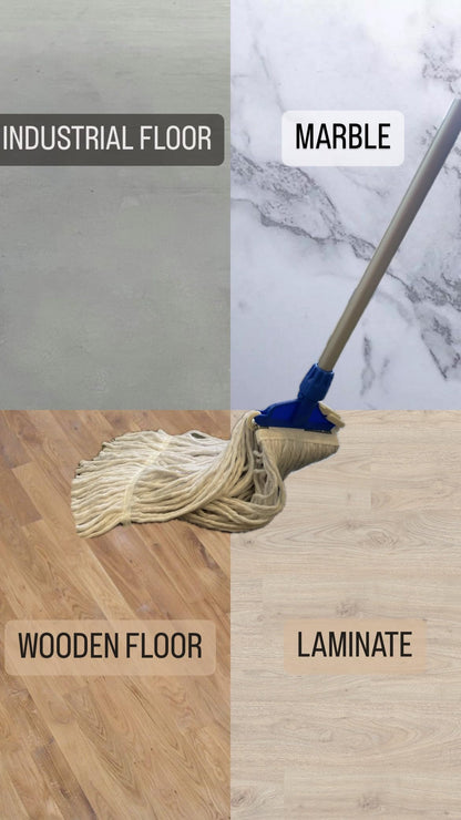 Kit 3 pz ricambio mop cotone professionale gr. 400 con fettuccia + 1 pinza per mop