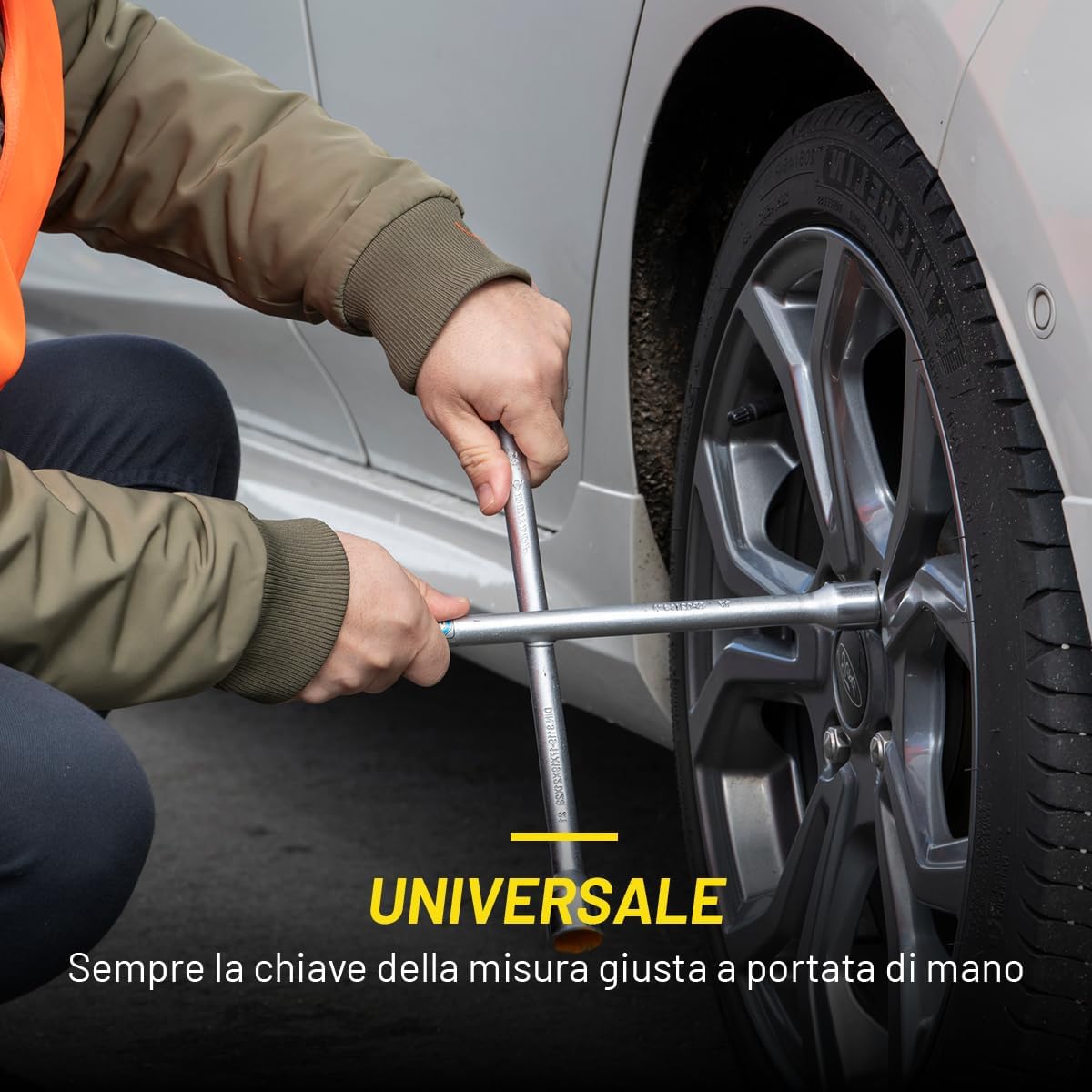 Chiave a Croce in Acciaio per Ruote Auto 17-19-21-23mm