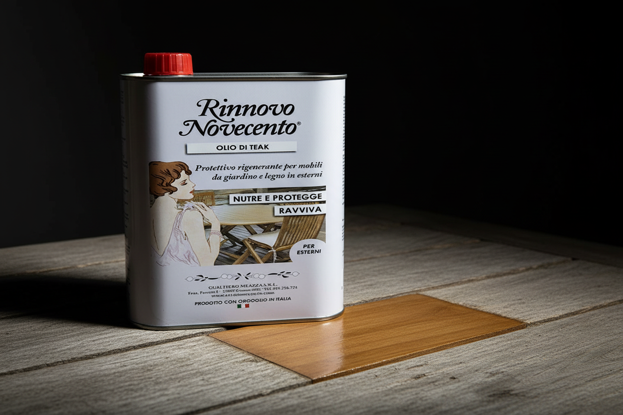 Close-up Olio di Teak – Prima e Dopo