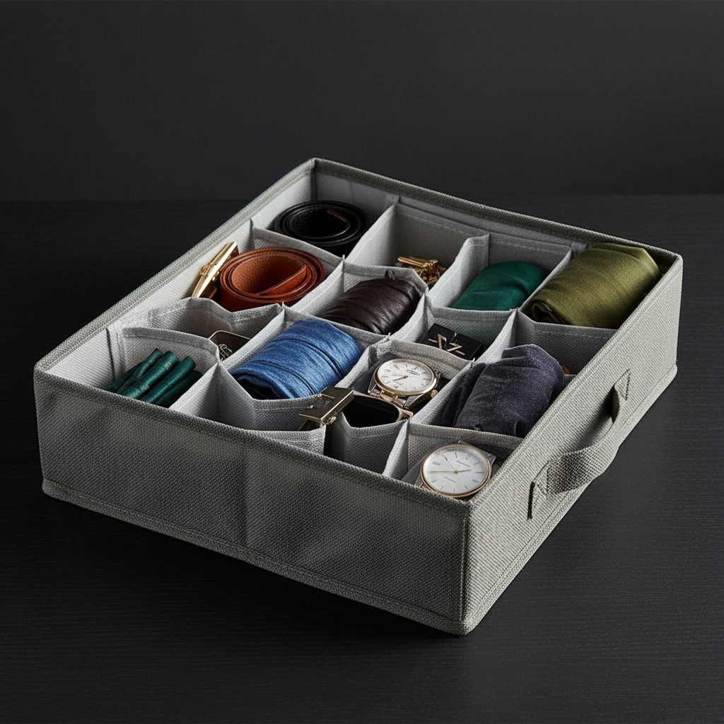 Close-up overhead organizer con accessori