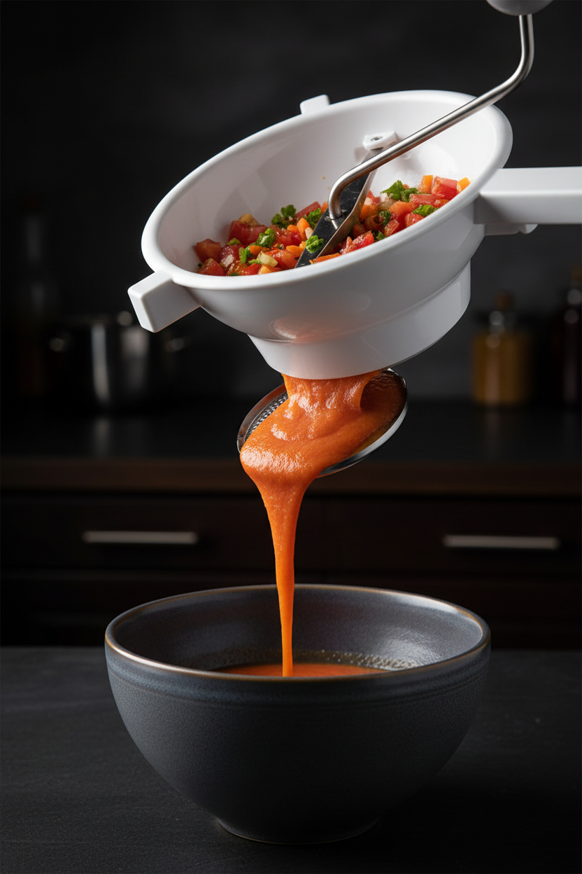 Close-up purea in preparazione