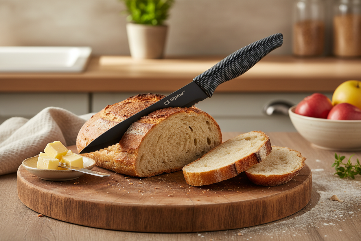 Coltello pane Alpina taglia pagnotta fresca