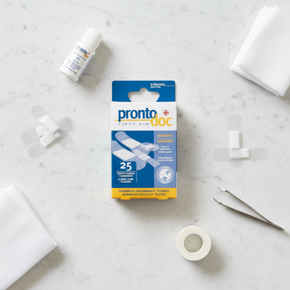 Composizione elegante con kit primo soccorso