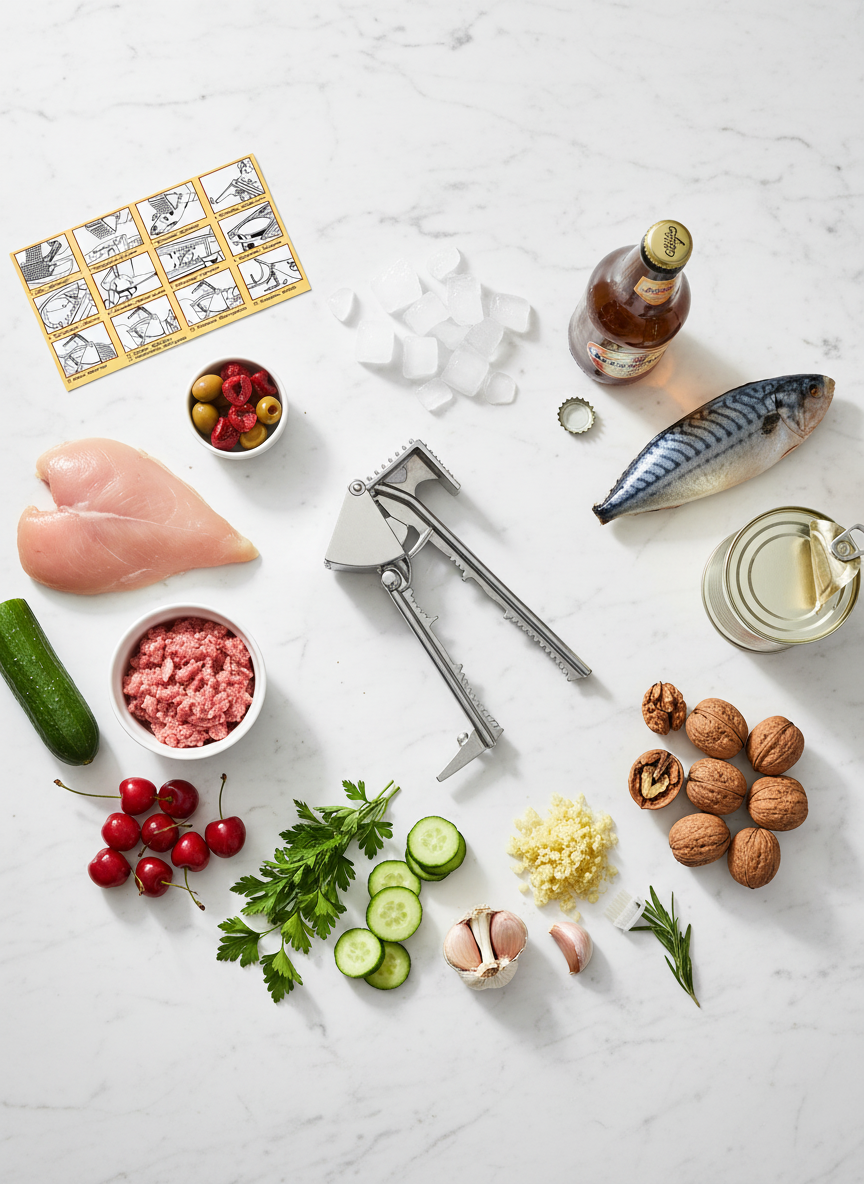 Composizione flat lay multifunzione