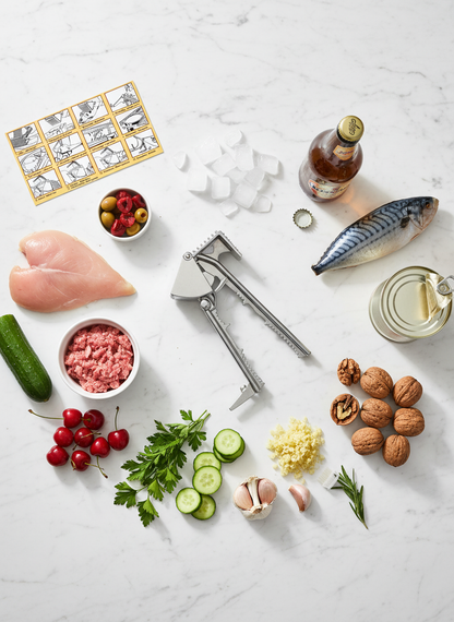 Composizione flat lay multifunzione