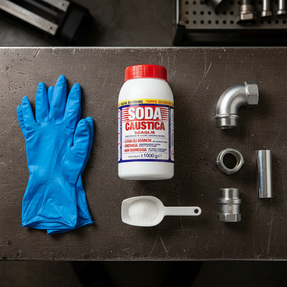 Composizione Soda Caustica con accessori