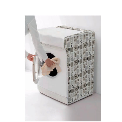 Fercasashop® - PVC washing machine cover with zippers, plush bottom, random colors and patterns