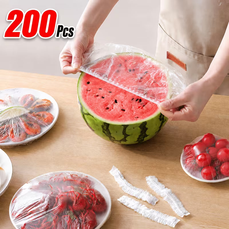 FERCASASHOP® Elastic Food Lids, 200 Pieces, 25 cm, Transparent