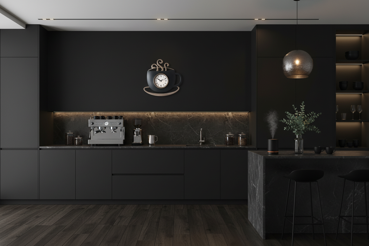 Cucina moderna con orologio