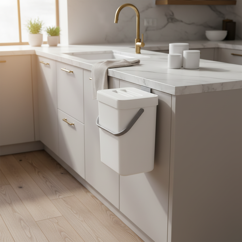 Cucina moderna con pattumiera
