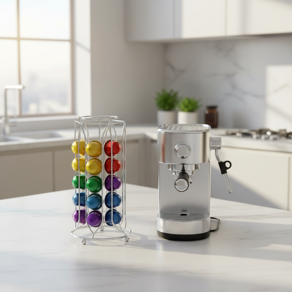 Cucina moderna con portacapsule
