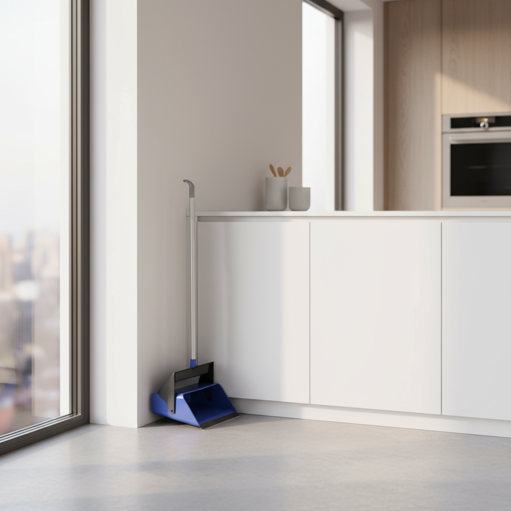 Cucina moderna con set blu