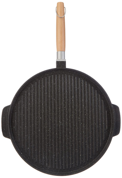 Double-Sided Grill Pan, Stone, Black, Non-Stick, 32x32x3 cm