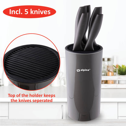 SET 5 COLTELLI CON SUPPORTO CM10,5x22