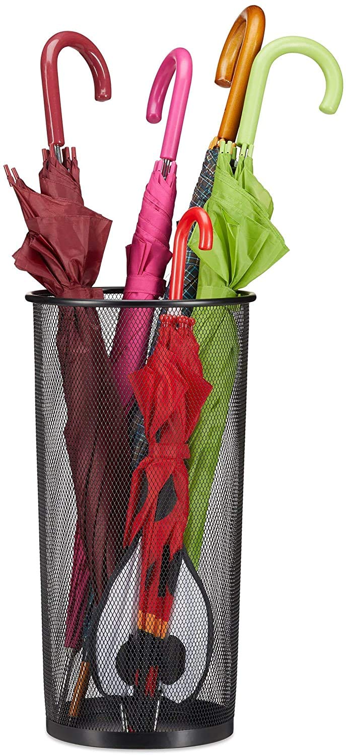 PORTA OMBRELLO,PORTA BASTONI,CESTINO MULTIFUNZIONE IN FILO METALLICO Ø 26 CM. H 50 CM.