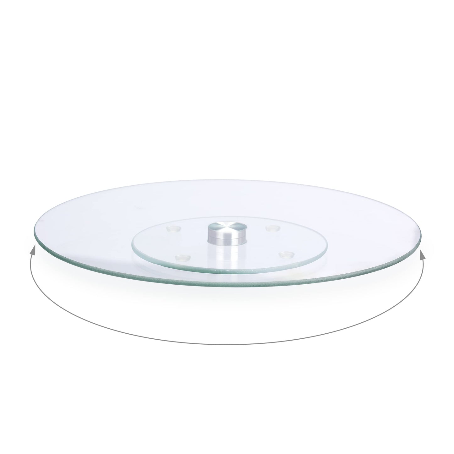 Plateau à gâteaux Relaxdays, rotatif à 360°, diamètre 30 cm, pour servir et décorer les gâteaux, plateau tournant rond en verre transparent.