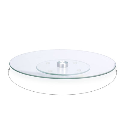 Plateau à gâteaux Relaxdays, rotatif à 360°, diamètre 30 cm, pour servir et décorer les gâteaux, plateau tournant rond en verre transparent.
