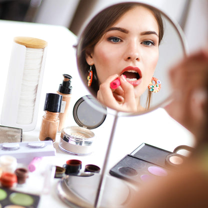 Set da 2 Dispenser per Dischetti di Cotone, Acrilico, Cilindrico, con Coperchio, Bagno, 20x7cm, Vari Colori