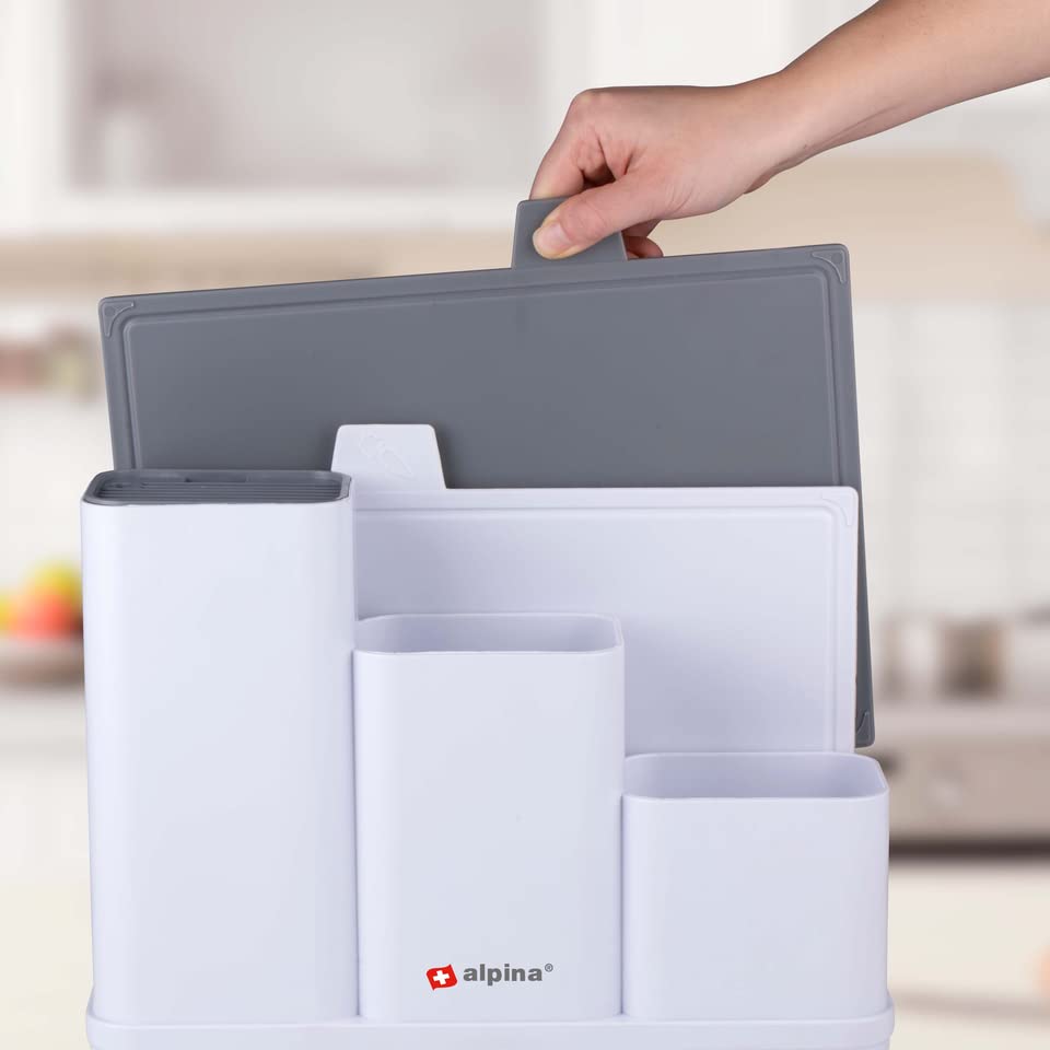 Organizzazione cucina con taglieri, 34 x 13 x 23 cm, lavabile in lavastoviglie, bianco