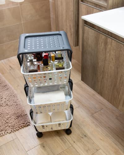 Carrello Modula 3 Ripiani Ruote - Plastica Riciclata