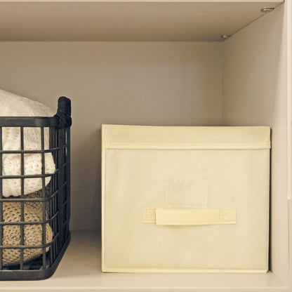 Scatola Custodia Tnt, Tessuto, Ecru, 30.0x40.0x25.0 Cm