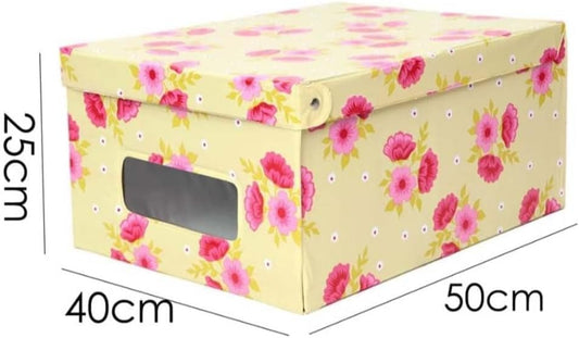 Lot de 3 boîtes et conteneurs de rangement rigides et peu encombrants pour placard. À glisser sous le lit ou pour ranger les vêtements. Dimensions : 50 x 40 x 25 cm. Couleurs et motifs assortis.