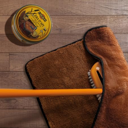 FercasaShop® Parquet Cleaning Kit, Wooden Floor Maintenance Set, 1 Novecento Neutral Beeswax 500ml, 1 Microfiber Cloth 40x40cm