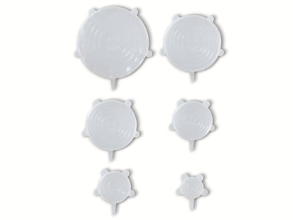 Coperchio Flessibile - Coperchio in Silicone - Stretch - Ø 6/9/11/14/16/20 cm - Riutilizzabile - Set di 6 - Trasparente