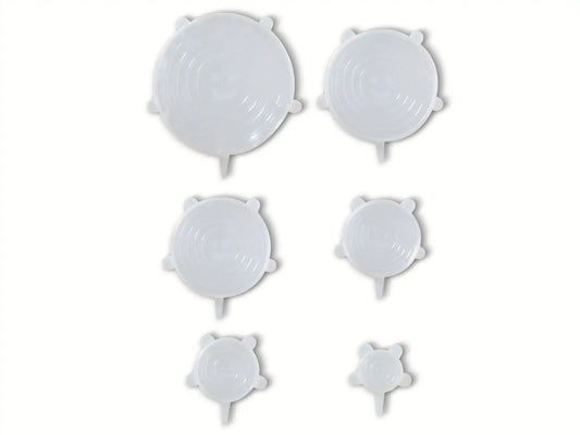 Coperchio Flessibile - Coperchio in Silicone - Stretch - Ø 6/9/11/14/16/20 cm - Riutilizzabile - Set di 6 - Trasparente
