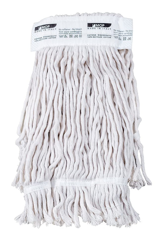 Lot de 3 recharges professionnelles en coton pour balai à franges, 400 g, avec sangle.