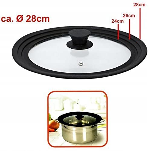 Set 4 Padelle Antiaderenti FOFO 20/24/28cm con Coperchio Universale Vetro - Manici Bakelite