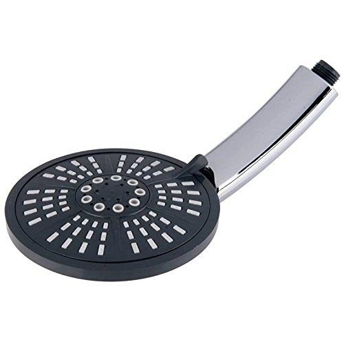 BAKAJI Tropical Shower Head Hand Shower Silver Chrome Diameter 15 cm Universal 5 Functions