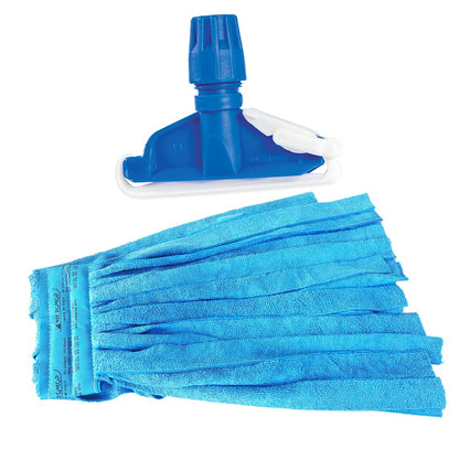 Kit 2 Ricambi Mop Microfibra 250g + Pinza Professionale - Lavabile 100 Volte Made in Italy