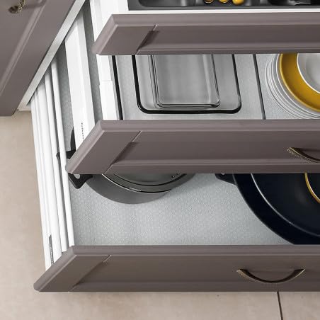 Set 2 Tappetini Antiscivolo Cassetti 50x150cm - Trasparenti Impermeabili Non Adesivi - Proteggi Ripiani