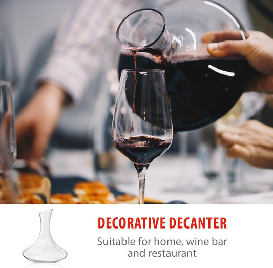 Decanter Vino Rosso 1,78L Cristallo Ø20x23,7cm - Caraffa Ossigenazione Professionale