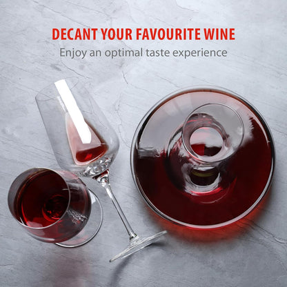 Decanter Vino Rosso 1,78L Cristallo Ø20x23,7cm - Caraffa Ossigenazione Professionale