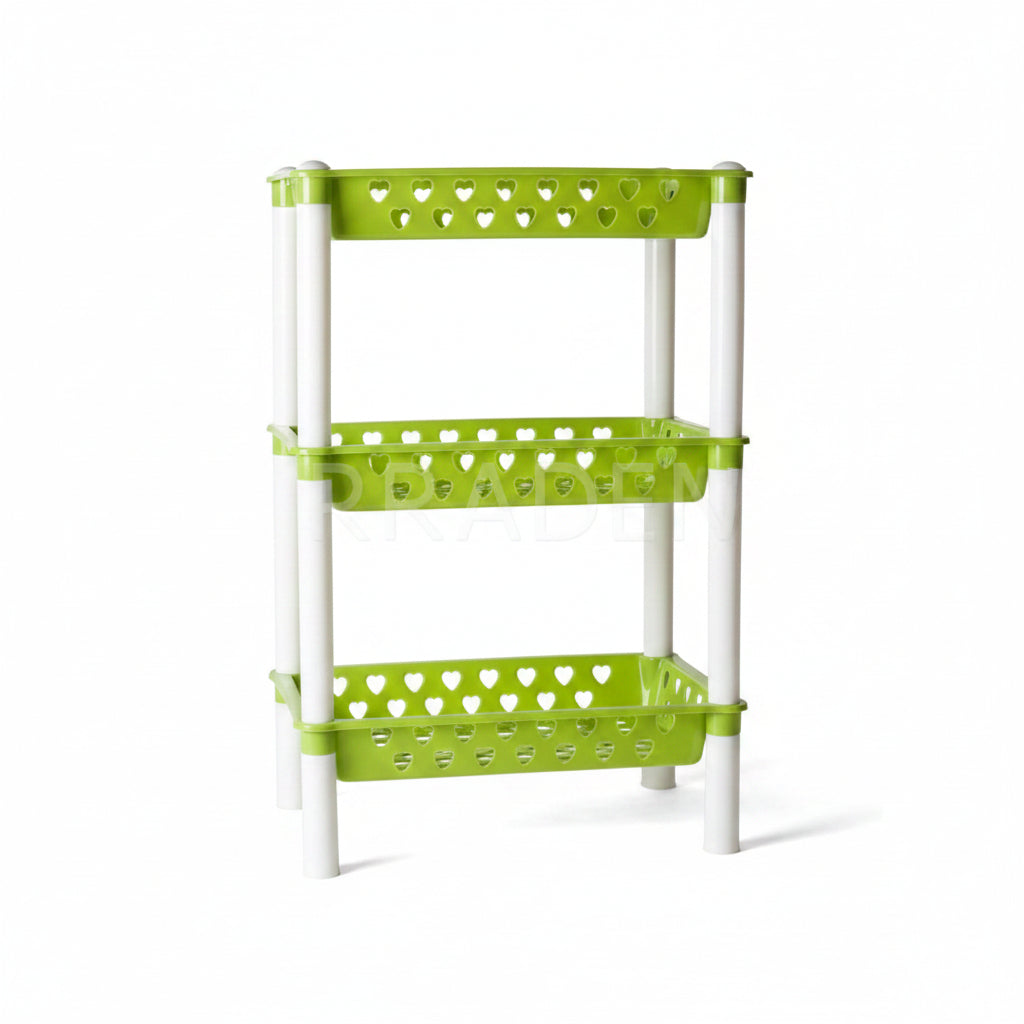 Scaffale Multifunzione 3 Ripiani in Plastica | 27x16x41 cm | Colori Assortiti