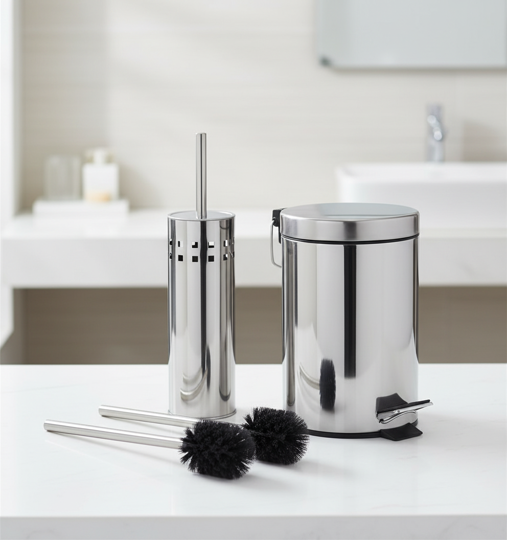 Dettaglio accessori bagno inox