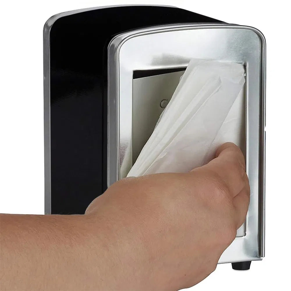 Portatovaglioli a Molla in Acciaio Inox da Bar – Dispenser Tovaglioli 17x17 cm | Nero