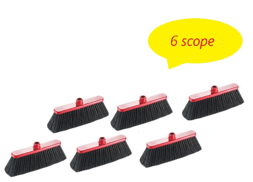 FERCASASHOP Red Head Indoor Broom - Economical Nylon for All Floors, Ideal for Tiles, Red Color