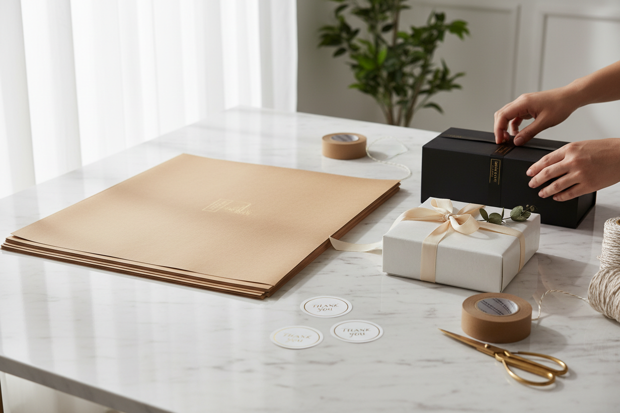 E-commerce packaging con carta Avana