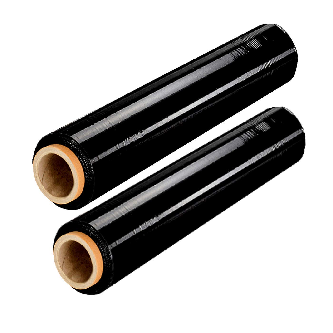 Film d'emballage multicouche noir, lot de 2, largeur 500 mm x 200 m, format idéal pour les professionnels exigeant une qualité supérieure, une adhérence exceptionnelle et une résistance maximale.