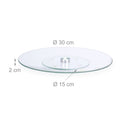 Relaxdays Cake Plate, 360° Rotatable, Diameter 30 cm, for Serving and Decorating Cakes, Round Turntable, Glass, Transparent