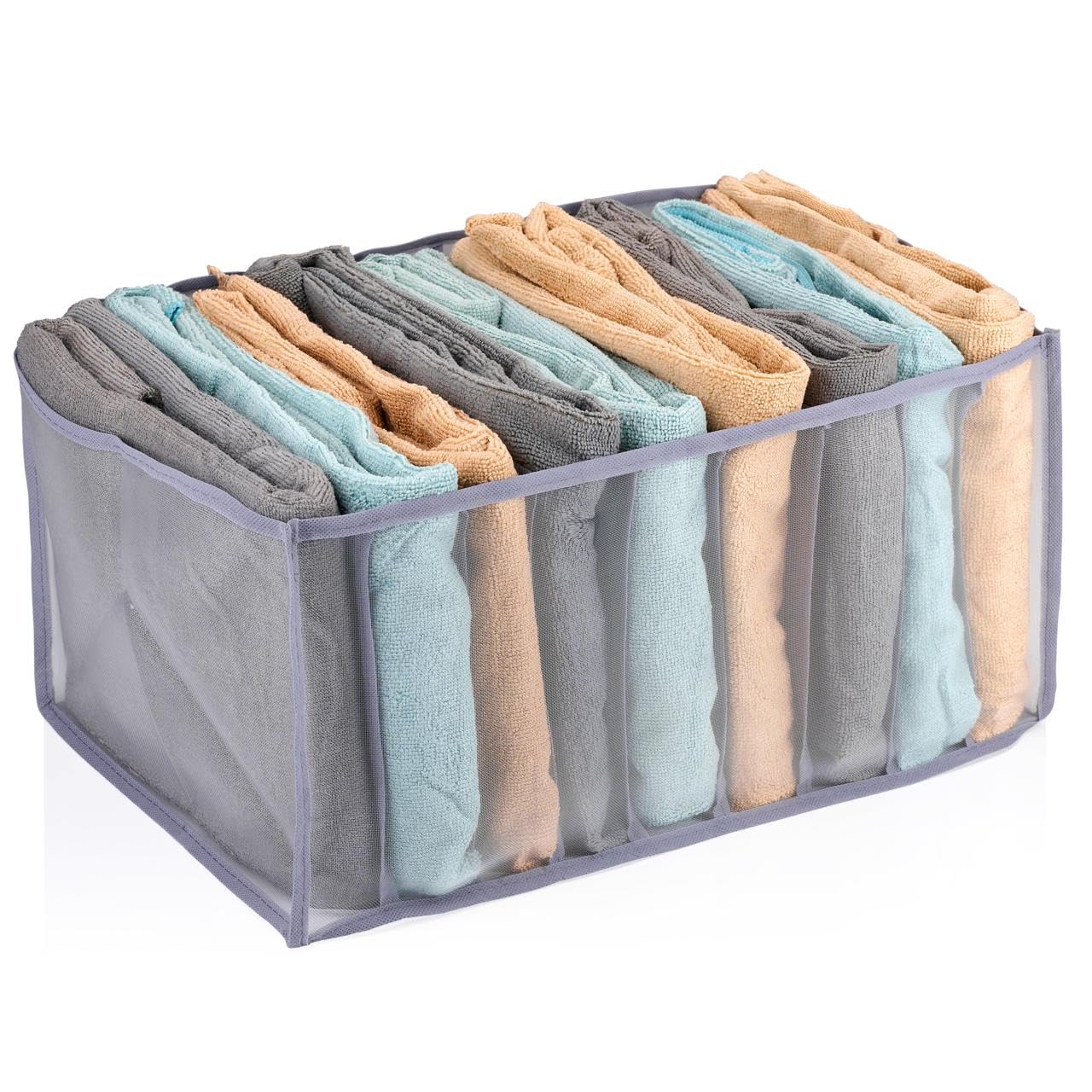 Alpina Closet Organizer, 44 x 29 x 22 cm, with 9 compartments, foldable, color: gray